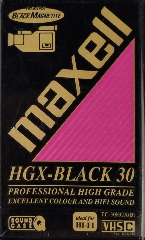 Maxell HGX-Black 30 VHSC Cassette