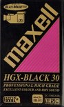 Maxell HGX-Black 30 VHSC Cassette