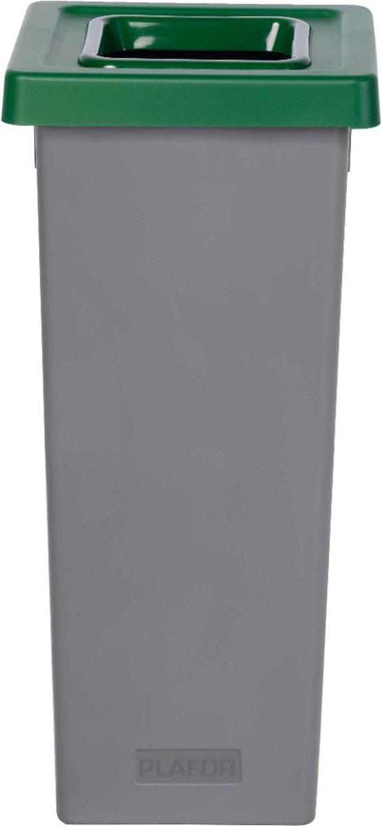 Goedkoopste Plafor Fit Bin, Prullenbak voor afvalscheiding - 53L – Grijs/Groen - met 5 gratis stickers – recycle – afvalbak - vuilnisbak – afvalemmer – afvalscheiding – vuilnisemmer – sorteerafvalemmer – recycling – hygiënisch - kantoor - keuken