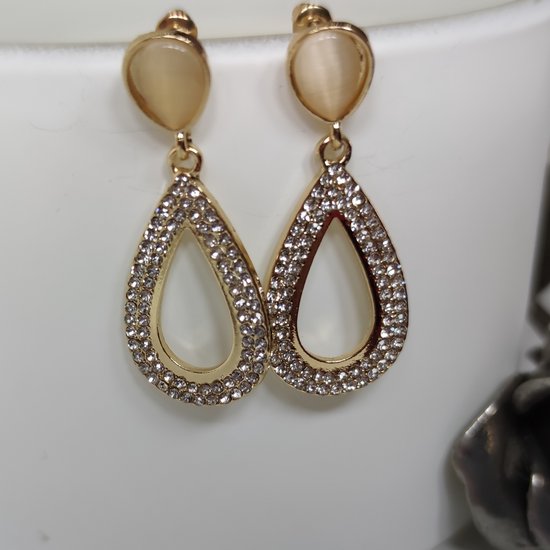 Fashion Jewelry Druppelvormige oorbellen Bergkristal S925 Zilveren naald - Valentijn - Valentijn voor haar - Bijoux sieraden