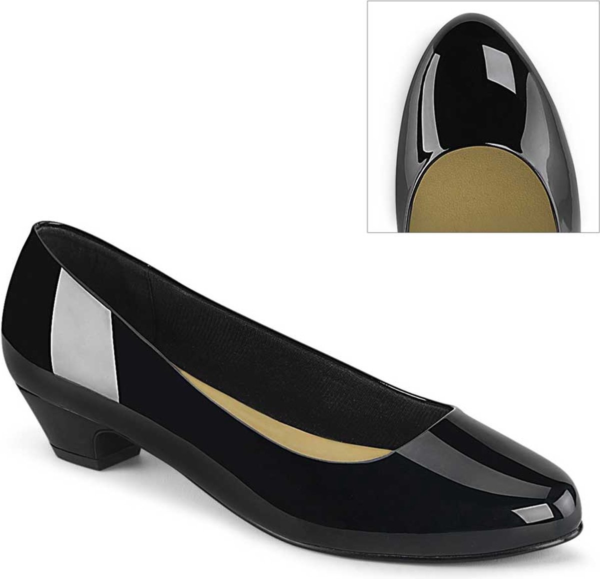 Pleaser Pink Label - GWEN-01 Ballerina - 41 Shoes - Zwart
