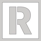 Spuitsjabloon letter R - dibond 200 x 200 mm