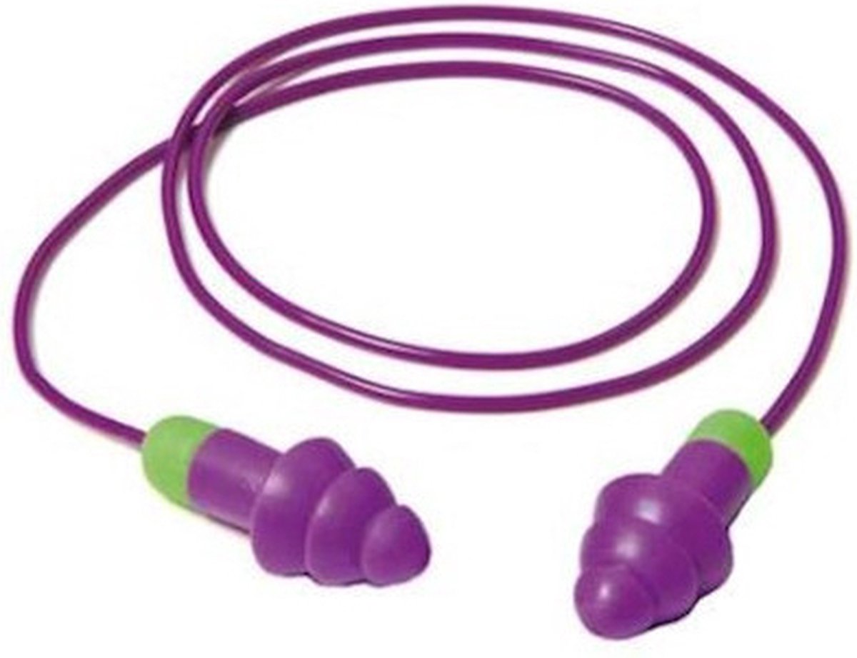 Goedkoopste Moldex Rockets 640101 Oordop met Koordje - Paars, Herbruikbaar en SNR 30 dB