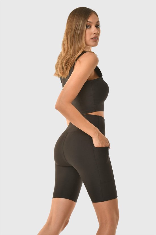 Superstacy Dames Korte sport legging met zakken - Fitness - Hardloop - Boksen - Boks - High Waist - Sportkleding dames - Yoga - Kleur Zwart - Neem een maat groter Valt klein - Maat M van Merkloos — afbeelding 3