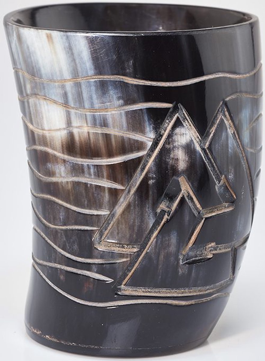 Viking Drinkhoorn, Vikings, Game of Thrones, House of stark, Beker, Bier hoorn, Zwart, Viking Drinkbeker, vikingen, Hoorn, Buffalo & Oss, 250 ml, Stoer, Mancave, Deco, Fair Trade, Cave & Garden