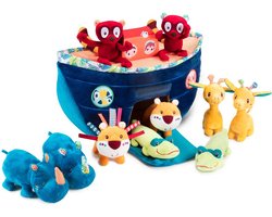 Lilliputiens - Mijn Eerste Ark Van Noah - Zachte 11-Delige Speelset - De Ark Kan Gemakkelijk Meegenomen Worden Dankzij Het Handvat - Geschikt Vanaf 18 Maanden