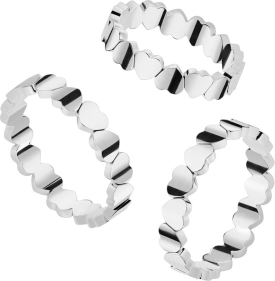 Bagues Femme - Ring Femme - Ring - Argent - Ring - Bagues - Bijoux Femme - Avec Hartjes - Dévoué