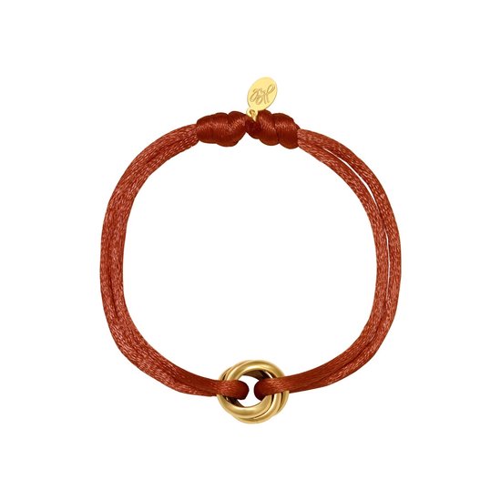 Satijnen armband Knot - Verstelbaar - One Size - Camel - Trendy