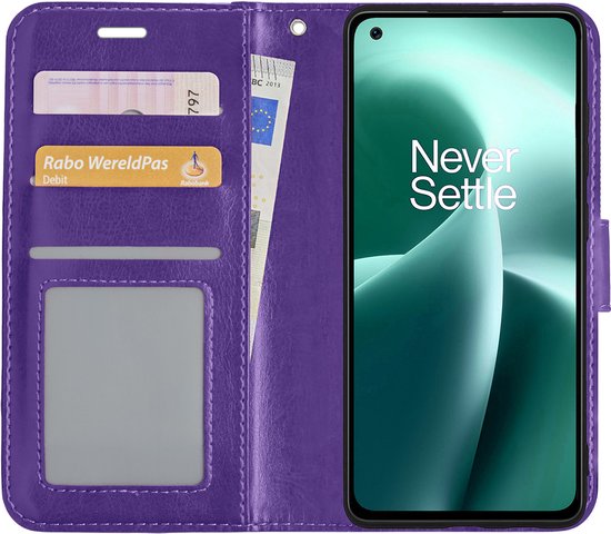 Hoes Geschikt voor OnePlus Nord 2T Hoesje Book Case Hoes Flip Cover Wallet Bookcase bol