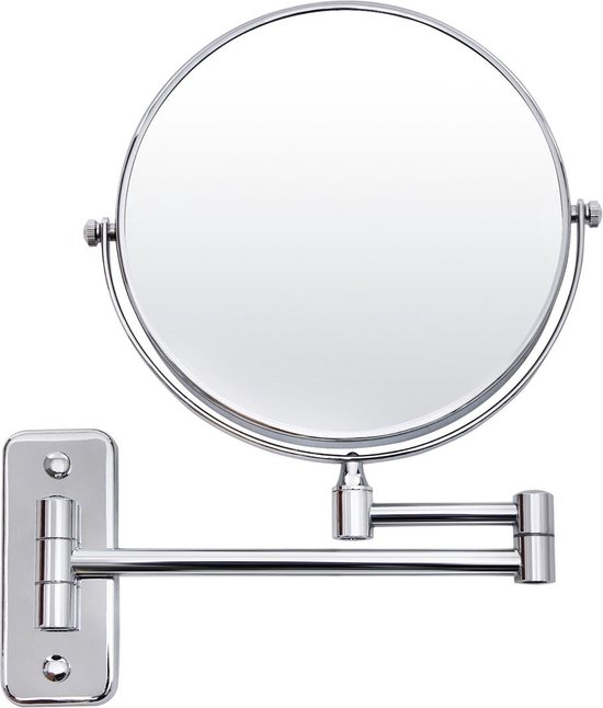 Wandgemonteerde make-upspiegel 8 inch 3x vergroting 360 ° draaibaar uitschuifbaar opvouwbaar badkamer scheren cosmetische make-up spiegel (kleur: antiek brons, maat: 1X/5X