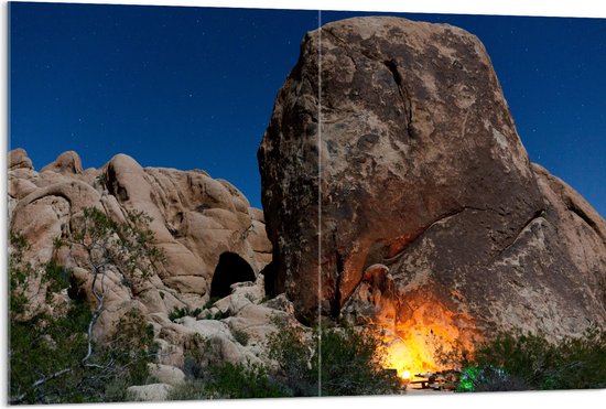 Acrylglas - Grote Rots in de Nacht - Californië - 120x80 cm Foto op Acrylglas (Met Ophangsysteem)