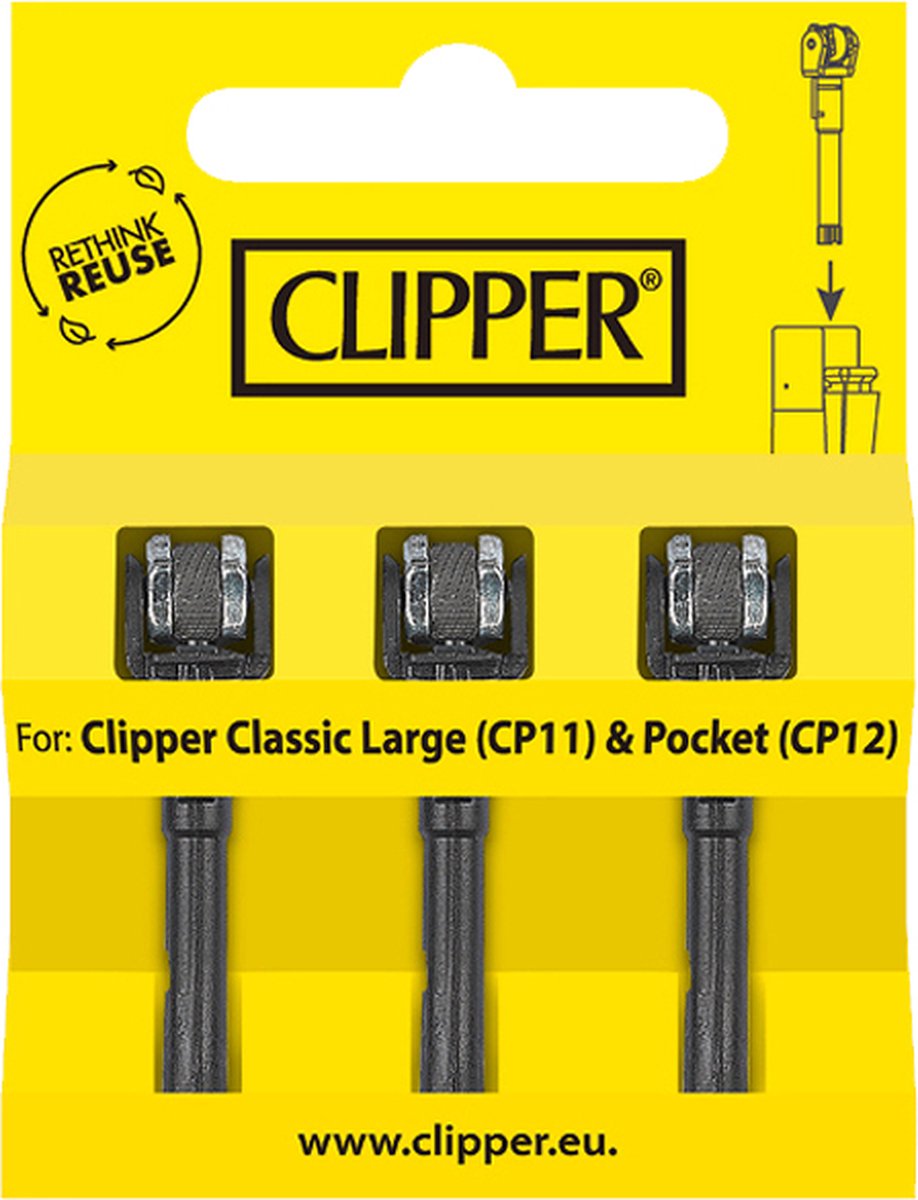Clipper® Aansteker Vuursteen / Vuursteentje / Flint / Flints Systeem (Blister 3 Stuks) - Clipper