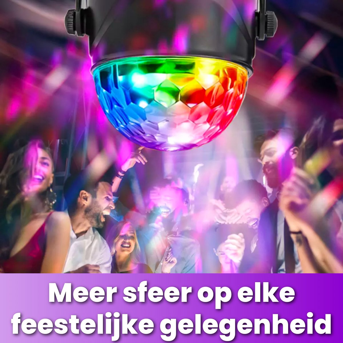 Discobal partylicht met afstandsbediening, 4 m netsnoer, Europese