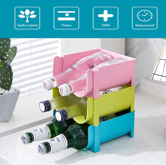 mDesign Set van 8 moderne flessenhouder, stapelbaar flessenrek