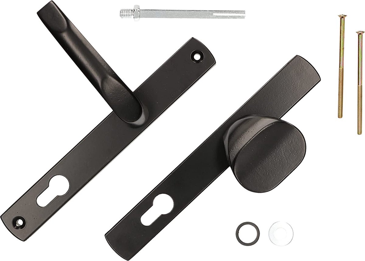 KOTARBAU® Deurklink-deurknop set 92mm lang schild zwart profielcilinder voor deuren poorten