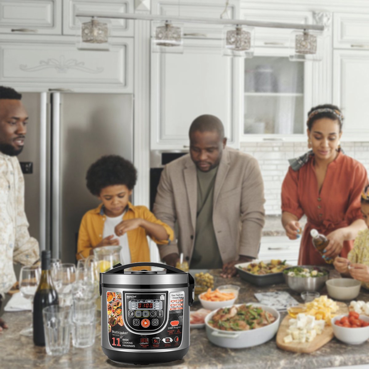 Bolture Multicooker - Slowcooker - Pressure Cooker Electrisch - 11 Kookfuncties - 5 Liter - 860W - Inclusief Kookboek – foto 5