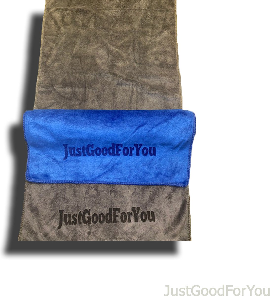 JustGoodForYou | Micro Vezel Sporthanddoeken 2 stuks | 35*75 cm | Grijs Blauw | Zweet Absorberend | Fitness Handdoek |