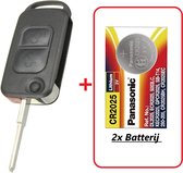 Autosleutel 2 knoppen klapsleutel met batterij (2x) geschikt voor Mercedes sleutel / Mercedes Vito / Mercedes Sprinter / Mercedes M-klasse / V-klasse / mercedes sleutel behuizing .