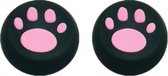 New Age Devi - Thumb Grip - Pootjes Zwart met Roze - Set van 2 - PS4 en Xbox One controller grips