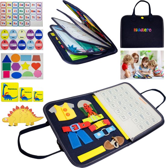 Kiddlero - Busy Board – Activiteitenboek - Montessori speelgoed – Activiteitenbord - Activity Board – Speelgoed Voor kinderen vanaf 3 jaar