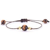 Marama - armband waxcord Brown Stone - vegan - verstelbaar - minimalistische armband