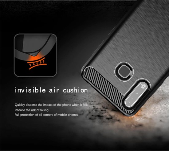 Coque Cadorabo pour Samsung Galaxy A70e en Zwart Brossé - Housse de protection en silicone TPU flexible aspect acier inoxydable-fibre de carbone Case Cover