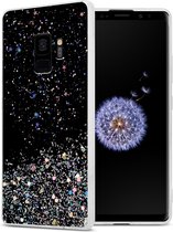 Cadorabo Hoesje geschikt voor Samsung Galaxy S9 in Zwart met Glitter - Beschermhoes van flexibel TPU silicone met fonkelende glitters Case Cover Etui