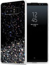 Cadorabo Hoesje geschikt voor Samsung Galaxy NOTE 8 in Zwart met Glitter - Beschermhoes van flexibel TPU silicone met fonkelende glitters Case Cover Etui