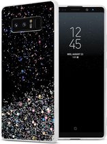 Coque Cadorabo pour Samsung Galaxy NOTE 8 en Zwart avec Glitter - Coque de protection en silicone TPU souple avec des paillettes scintillantes