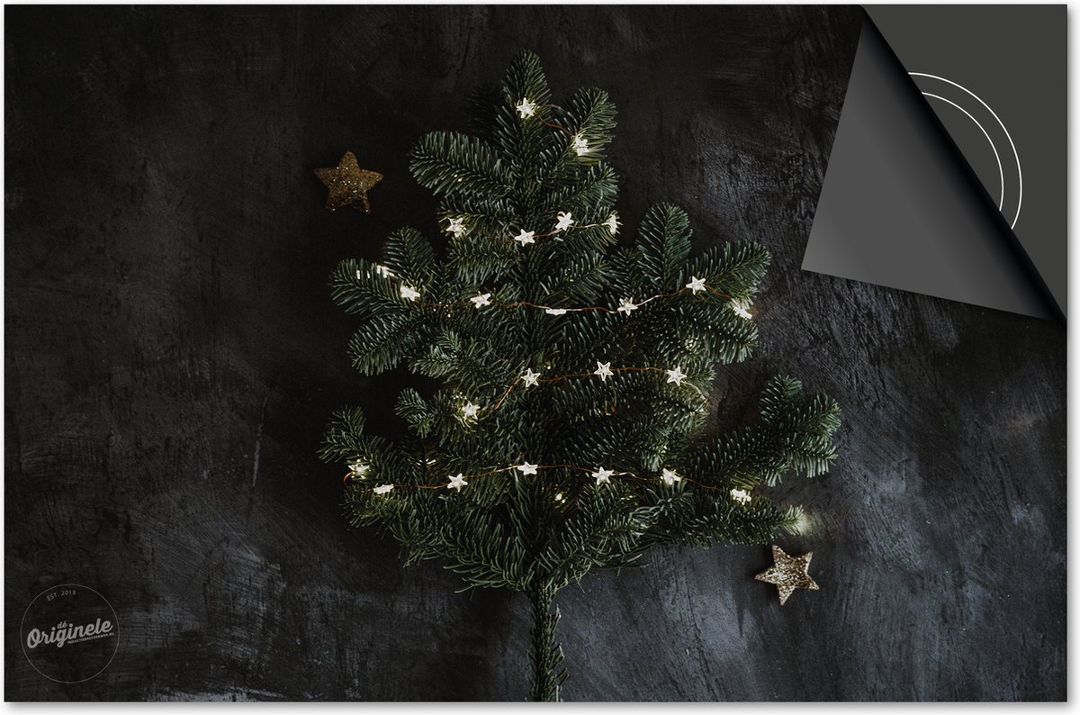 Inductie beschermer 76x51,5 - afdekplaat inductie mat - Dietrix Kookplaat beschermer - Exclusief - Feestdagen - Betonlook donker kerst