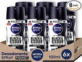 NIVEA Men Deo Spray - Black & White Compressed - 6 x 100 ml