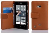 Cadorabo Hoesje geschikt voor Nokia Lumia 720 in COGNAC BRUIN - Beschermhoes van getextureerd kunstleder en kaartvakje Book Case Cover Etui