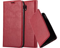 Cadorabo Hoesje geschikt voor Samsung Galaxy J5 2017 in APPEL ROOD - Beschermhoes met magnetische sluiting, standfunctie en kaartvakje Book Case Cover Etui