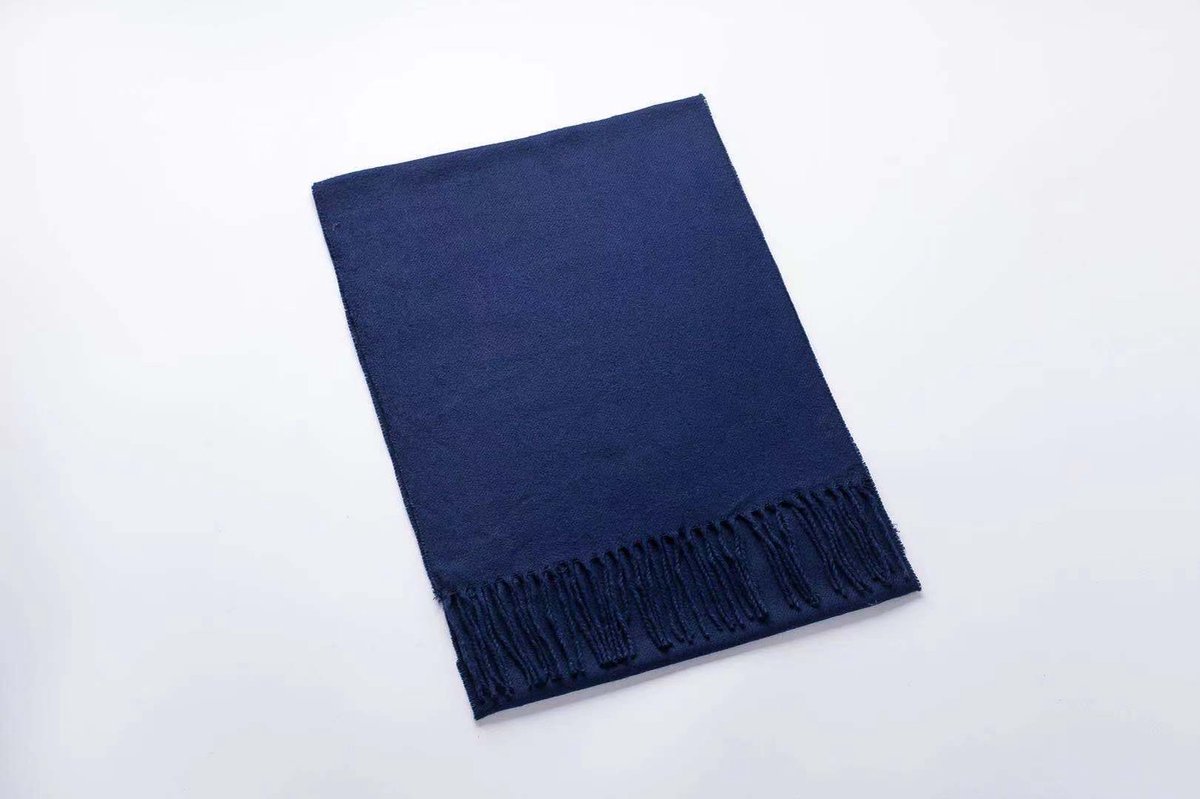 Fliex - sjaal - wintersjaal - heren - marineblauw - franjes