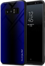 Cadorabo Hoesje voor Samsung Galaxy NOTE 8 in KOBALT PAARS - Beschermhoes gemaakt van TPU silicone Case Cover en achterkant van gehard glas