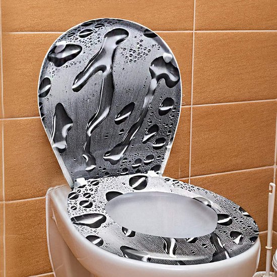 MEEJEE Wc-bril met softclosemechanisme, witte wc-bril, softclose, softclose-mechanisme, O-vormige toiletbril, wc-deksel, toiletbril, gezinnen, eenvoudige montage