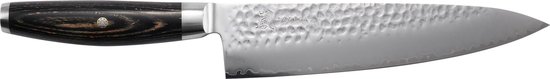 Yaxell Couteau de Chef Japonais Ketu 20 cm 3 Couches Inox Manche Wood Pakka Zwart