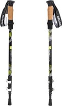 Nature Fellow - Set Van 2 Wandelstokken 135 cm - Met Draagtas - Zwart/Geel