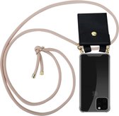 Cadorabo Hoesje geschikt voor Apple iPhone 11 PRO MAX in PEARLY ROSE GOUD - Silicone Mobiele telefoon ketting beschermhoes met gouden ringen, koordriem en afneembare etui