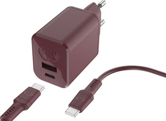 USB-C Power Delivery 45W oplader + USB-A poort, compacte snellader met 2m USB-C kabel voor smartphone tablet