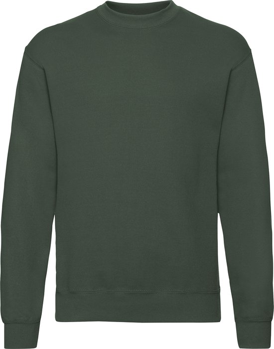 Bottle Green unisex sweater Classic Fruit of the Loom maat S