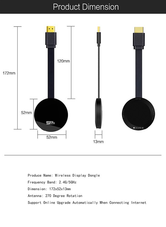 Chromecast dongel Smart TV dongle Full HD Streamen Smart HDMI