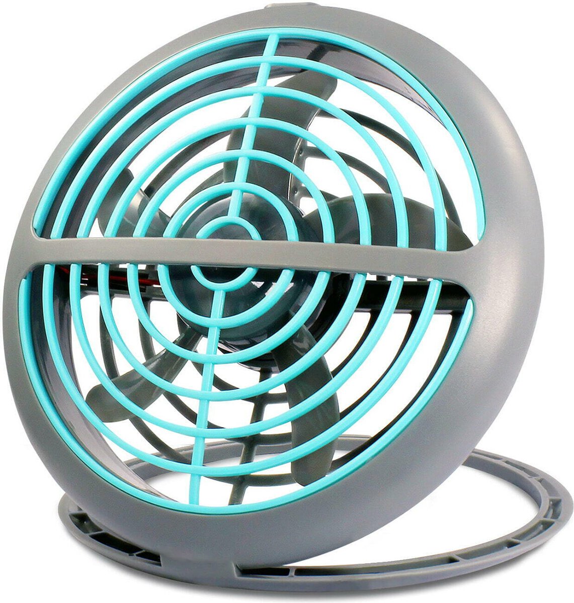 Tafelventilator Vierkant BoloShine Stille, Opvouwbare Staande Ventilator - Oplaadbaar Via USB én Zonne-energie, 3 Snelheden, Perfect Voor Binnen & Buiten Draagbare Tafelventilator Verstelbaar