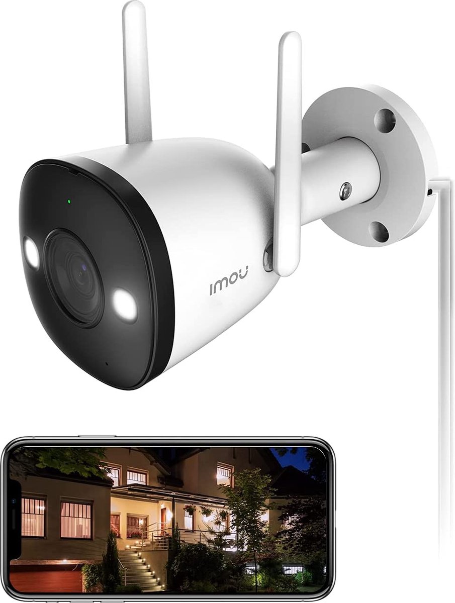 Beveiligingscamera 2MP 64G SSD - Buiten - Gekleurd Nachtzicht - WiFi - Home Security - Camerabewaking - Bewegingsdetectie - Motion sensor - Microfoon - Spotlight - Waterbestendig
