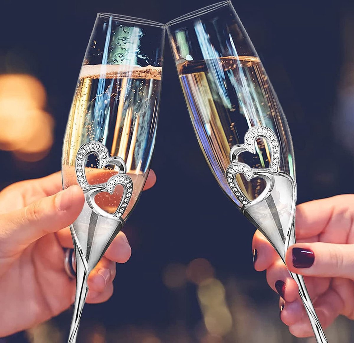 Luxe Kristallen Champagneglazen Swarovski | Uniek Cadeau