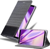 Cadorabo Hoesje geschikt voor Samsung Galaxy S8 in GRIJS ZWART - Beschermhoes met magnetische sluiting, standfunctie en kaartvakje Book Case Cover Etui