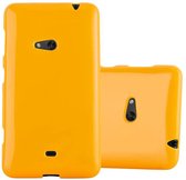 Cadorabo Hoesje geschikt voor Nokia Lumia 625 in JELLY GEEL - Beschermhoes gemaakt van flexibel TPU silicone Case Cover