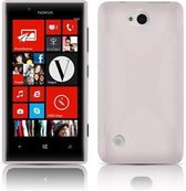 Cadorabo Hoesje geschikt voor Nokia Lumia 720 in MAGNESIUM WIT - Beschermhoes gemaakt van flexibel TPU silicone Case Cover