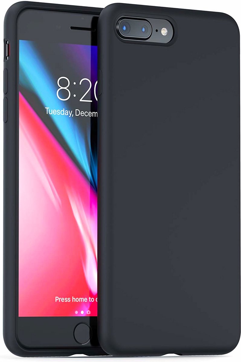 iPhone 7/8 Plus hoesje zwart siliconen case apple hoesjes back cover hoes