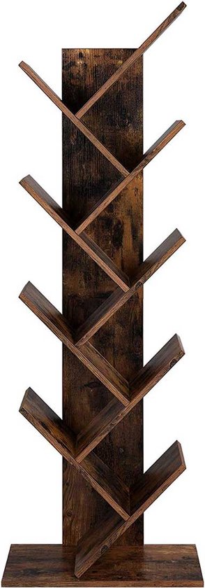 Boekenkast - Boekenplank - Staande Plank met 8 Niveaus - Bruin
